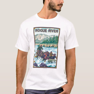 T-shirt L'eau blanche transportant par radeau - rivière