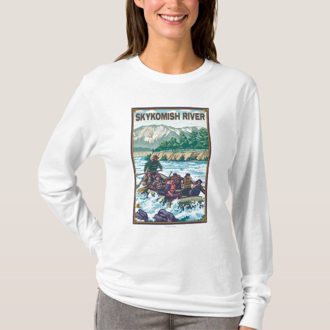 T-shirt L'eau blanche transportant par radeau - rivière de (Devant)