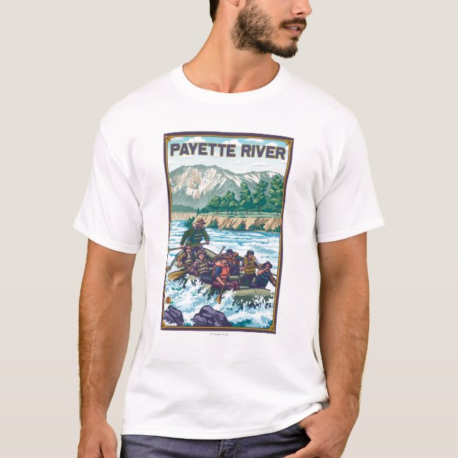 T-shirt L'eau blanche transportant par radeau - rivière de (Devant)