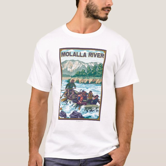 T-shirt L'eau blanche transportant par radeau - rivière de (Devant)