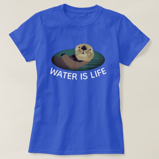 T-shirt "L'eau est la vie" avec Otter (Design devant)
