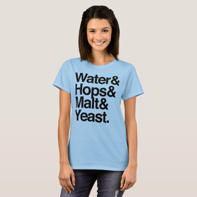 T-shirt L'eau et houblon et malt et levure (Devant entier)