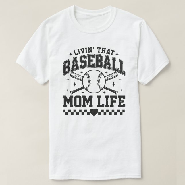 T-Shirt "Leben als Baseball-Mutter" (Design vorne)