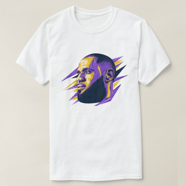 T-shirt LeBron James Stylized Portrait Illustration (Design devant)
