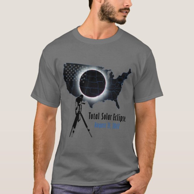 T-shirt L'éclipse solaire totale 2017 avec les Etats-Unis (Devant)