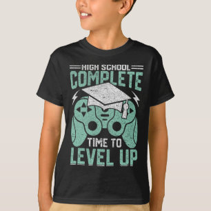 T-shirt L'École Complète Le Temps De Niveau Vidéo Jeu Grad