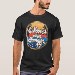 T-shirt L'école est dehors pour l'été Retro Sunset Enseign