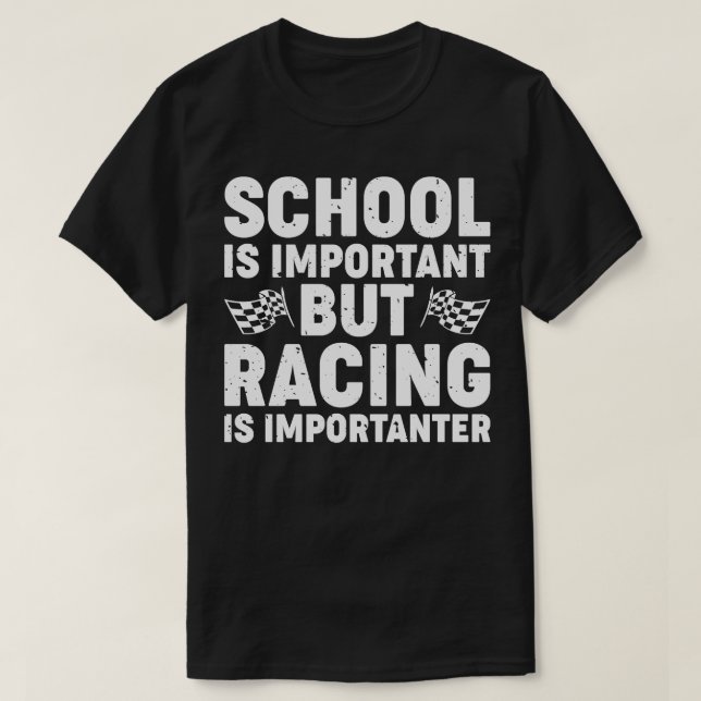 T-shirt L'École Est Importante, Mais La Course Est Importa (Design devant)