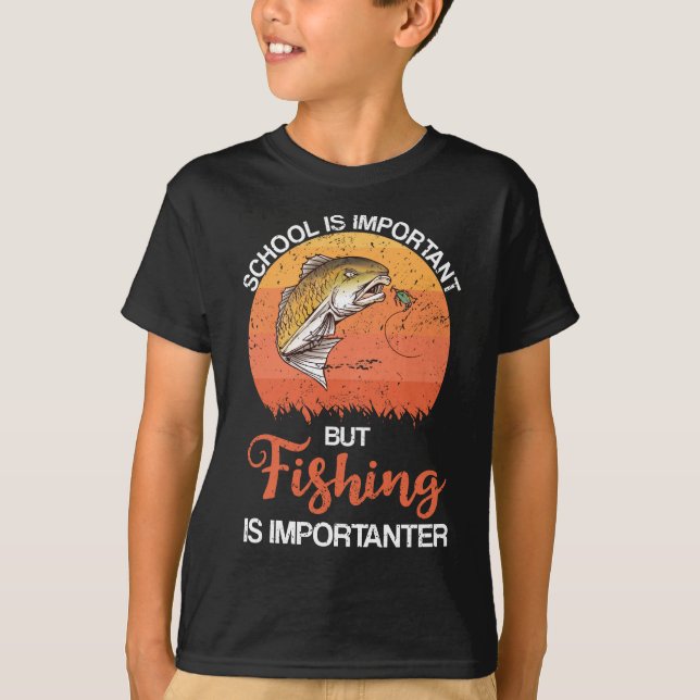 T-shirt L'École Est Importante, Mais La Pêche Est Importan (Devant)