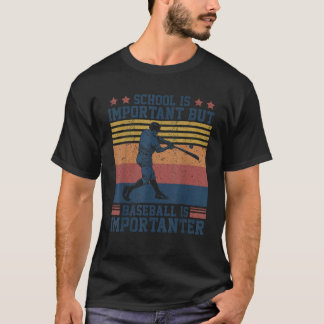 T-shirt L'École Est Importante, Mais Le Baseball Est Impor