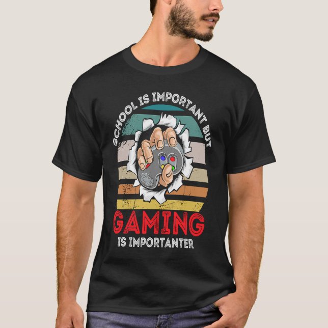 T-shirt L'École Est Importante, Mais Le Jeu Est Important  (Devant)