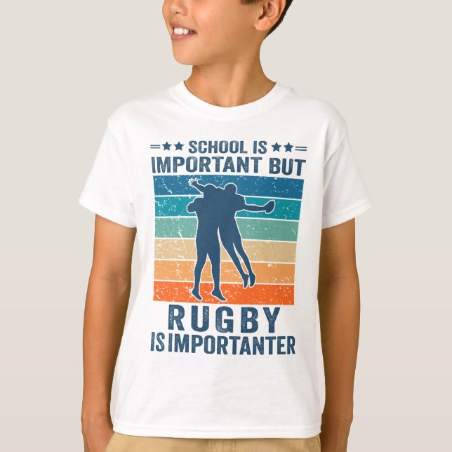 T-shirt L'École Est Importante, Mais Le Rugby Est Importan (Devant)