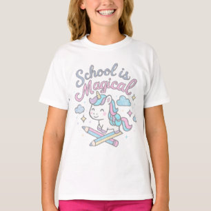 T-shirt L'école est magique – Retour à l'école licorne mig