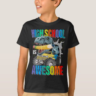 T-shirt L'École Secondaire Est Super Monster Truck Dinosau