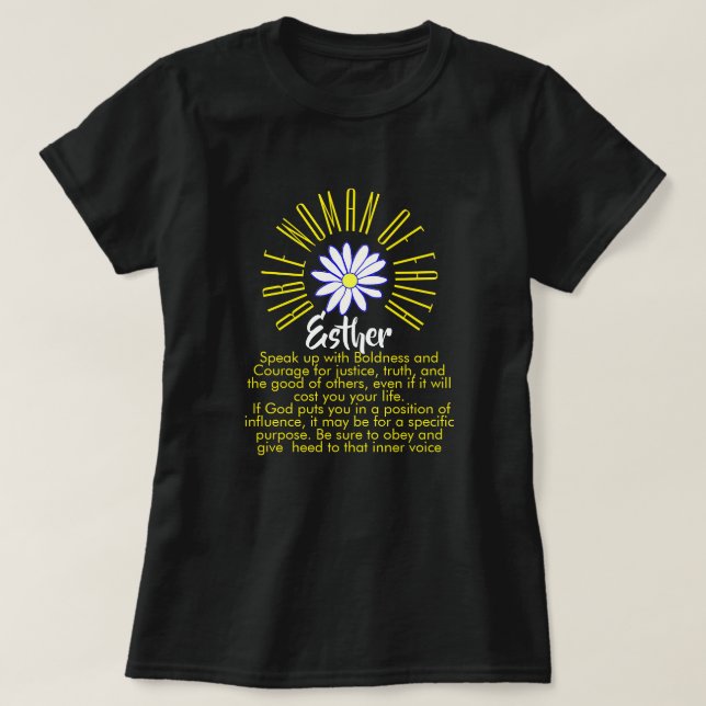 T-shirt Leçons pour les femmes bibliques de foi Esther Chr (Design devant)