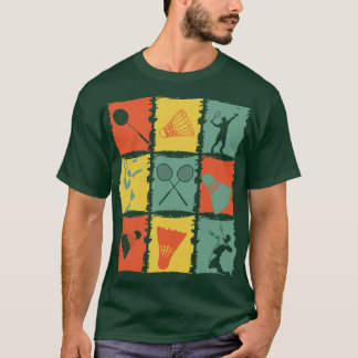 T-shirt Lecteur Badminton Retro