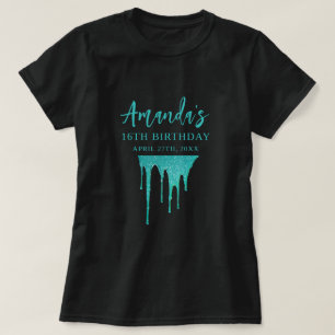 T-shirt Lecteurs de Parties scintillant Turquoise moderne