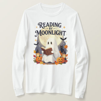 T-shirt Lecture au Clair de Lune Fantôme Halloween