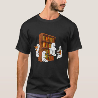 T-shirt Lecture de livres de fantômes effrayants Halloween
