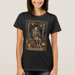 T-shirt Lecture drôle en paix squelette Halloween Lecture