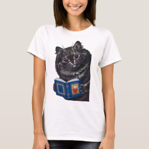T-shirt Lecture d'un livre par un chat, Louis Wain