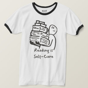 T-shirt Lecture Est Auto-Soin Livre Lover Ringer Tee