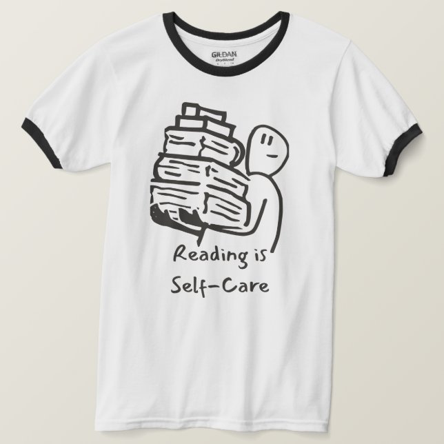 T-shirt Lecture Est Auto-Soin Livre Lover Ringer Tee (Design devant)