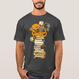T-shirt Lecture Octopus thé café et livres cadeau