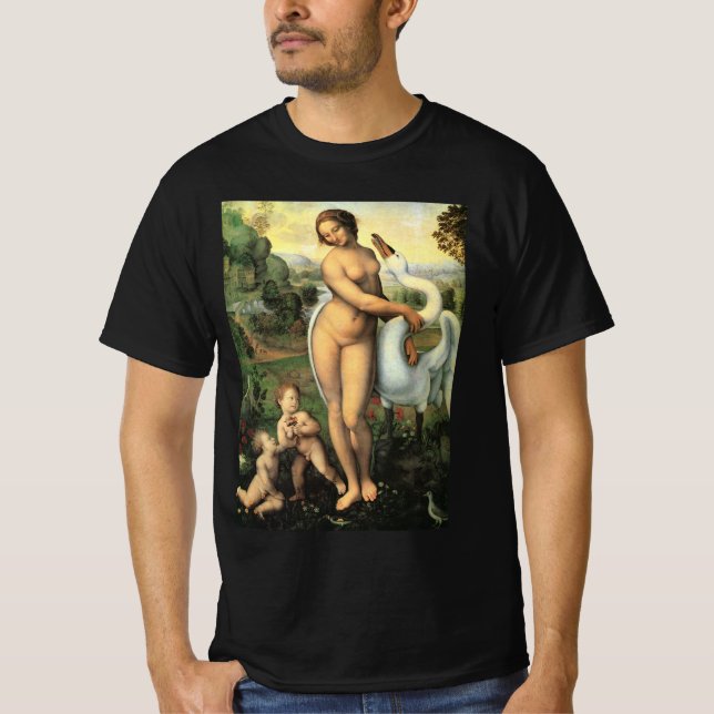 T-shirt Léda de Léonard de Vinci et le Cygne (Devant)