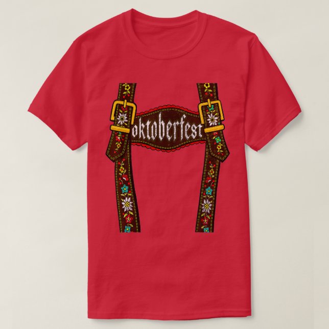 T-shirt Lederhosen Suspendants Oktoberfest Bavarian Munich (Design devant)