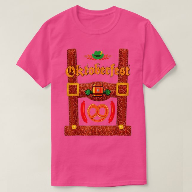 T-shirt Lederhosen Suspendants Oktoberfest Bavarian Munich (Design devant)