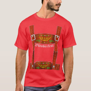 T-shirt Lederhosen Suspendre Oktoberfest Halloween Bavari