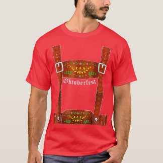 T-shirt Lederhosen Suspendre Oktoberfest Halloween Bavari