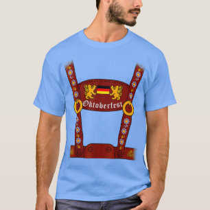 T-shirt Lederhosen Suspendre Oktoberfest Halloween Bavari