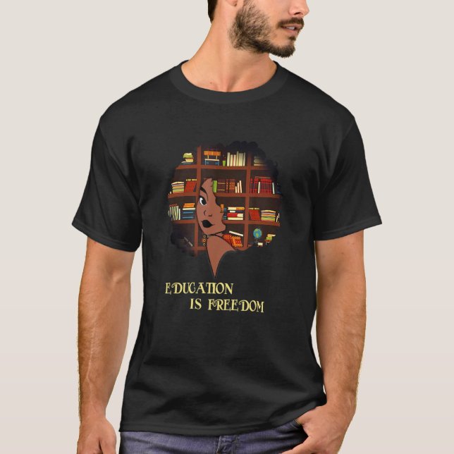 T-shirt L'éducation en Afrique : la bibliothèque de la lib (Devant)