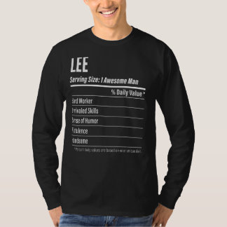 T-shirt Lee Taille du service Nutrition Étiquette Calories