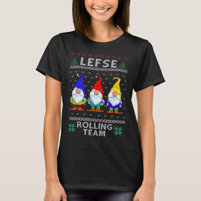 T-shirt Lefse Rolling Team God Jul Gnome Christmas Xmas (Devant)