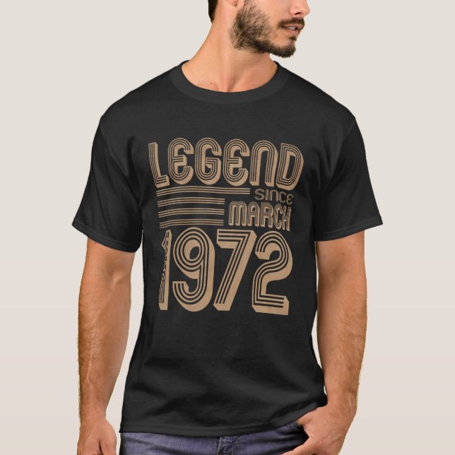 T-shirt Legend since March 1972 50th anniversary (Devant)