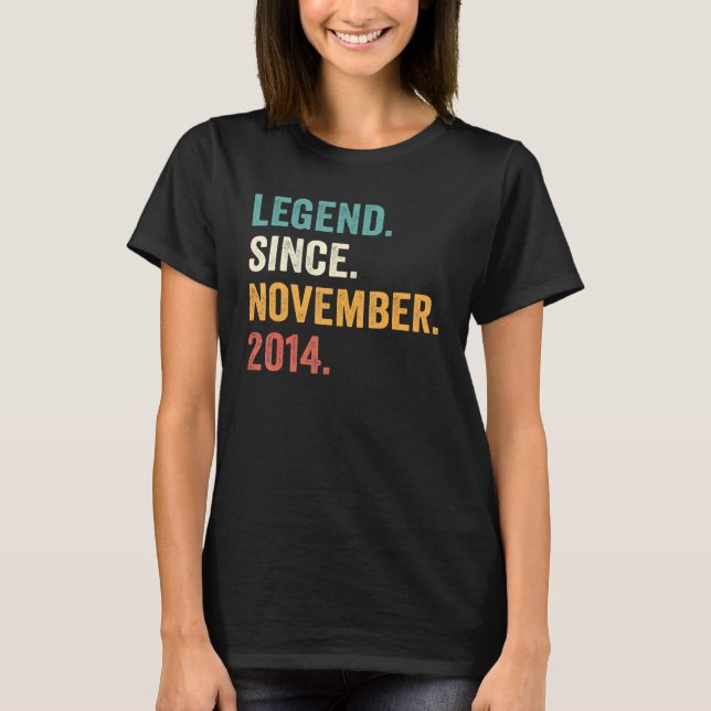 T-shirt Legend Since November 2014 8th Birthday  8 Years O (Devant)