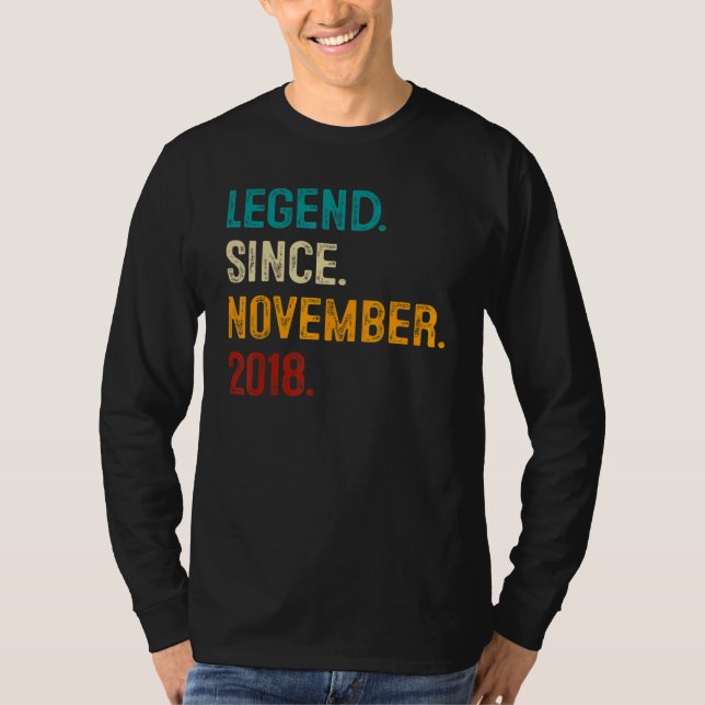 T-shirt Legend Since November 2018 4th Birthday  4 Years O (Devant)