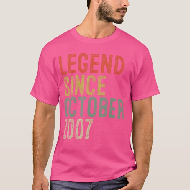 T-shirt Legend Since October 2007 18th Birthday Gifts 18 Y (Devant)