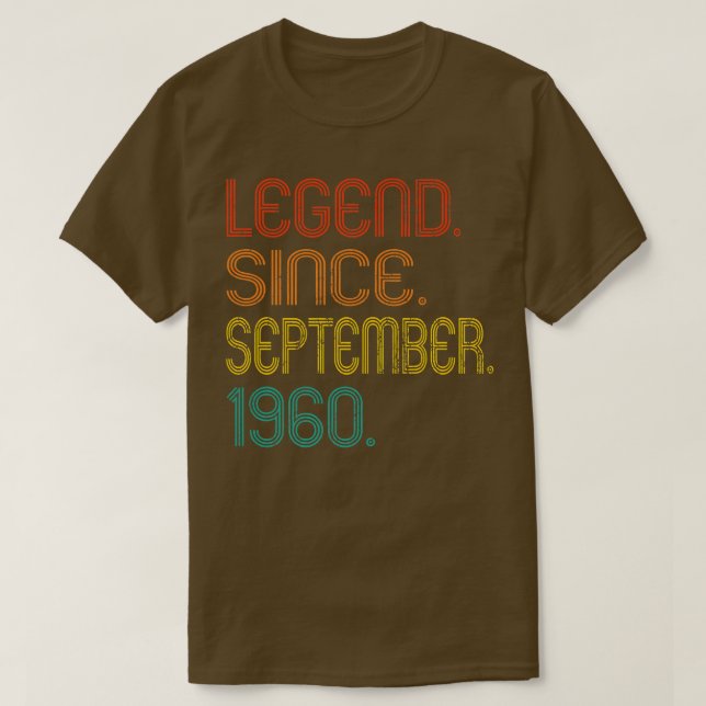T-shirt Legend Since September 1960 62 Years Old Gifts 62n (Design devant)