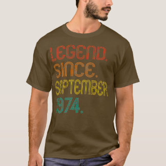 T-shirt Legend Since September 1974 48 Years Old Gifts 48t