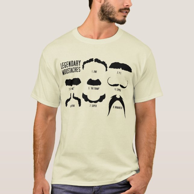 T-shirt légendaire de moustache (Devant)