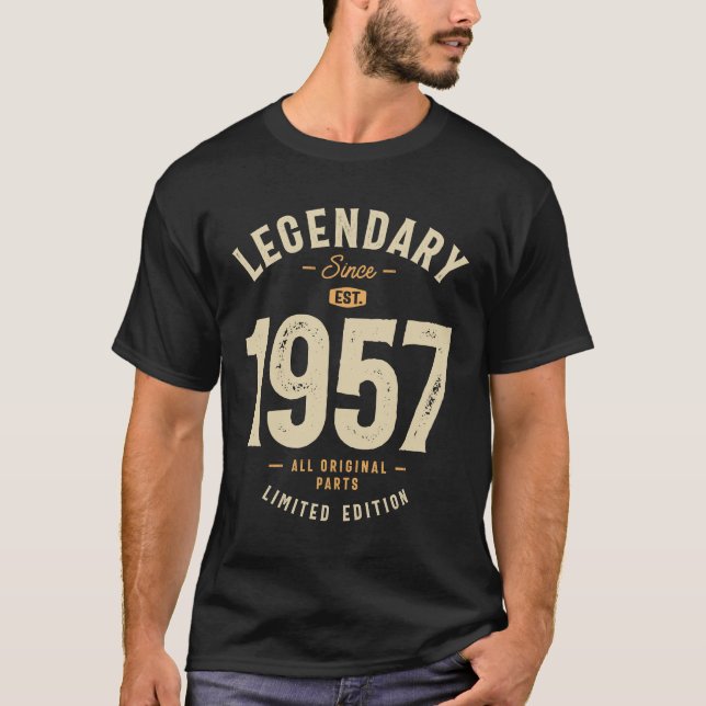 T-shirt Légendaire depuis 1957 66e anniversaire (Devant)