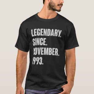 T-shirt Légendaire Depuis Novembre 1993 29 Ans 29ème Bi