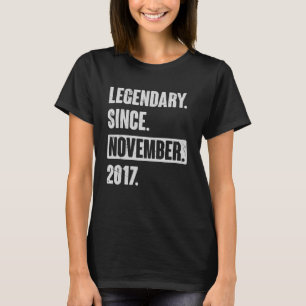 T-shirt Légendaire Depuis Novembre 2017, 5ème Bir de 5 ans