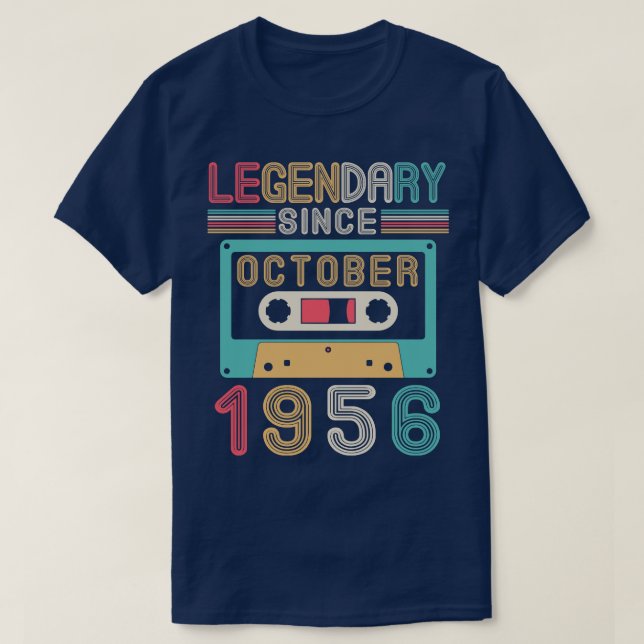 T-shirt Légendaire depuis octobre 1956 Joyeux anniversaire (Design devant)
