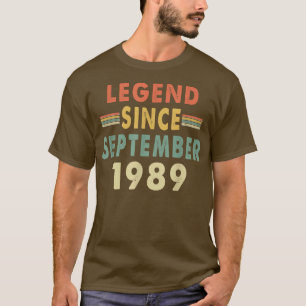 T-shirt Légendaire depuis septembre 1989  33e anniversaire