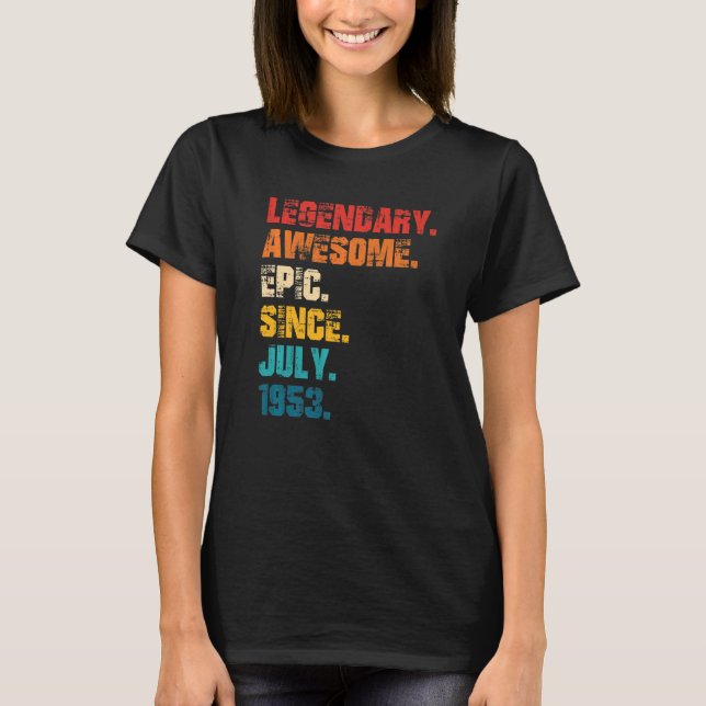 T-shirt Légendaire Épopée Awesome depuis Juillet 1953 Styl (Devant)
